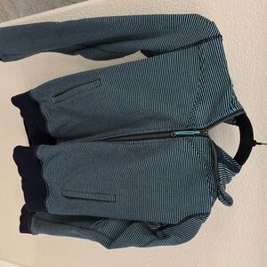 Lululemon Athletica Black and White Striped Bomber Jacket